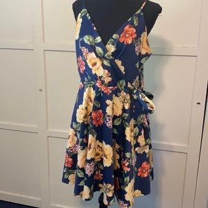 Blue yellow floral dress